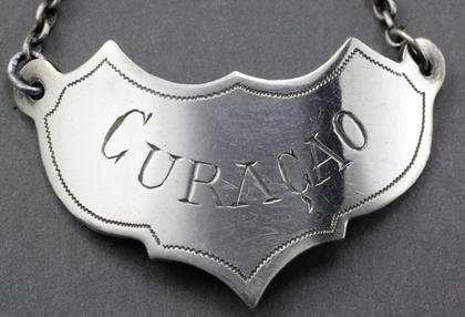 Swedish (or French) Antique Silver Wine Label - Curacao